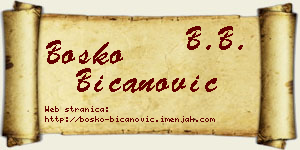 Boško Bicanović vizit kartica